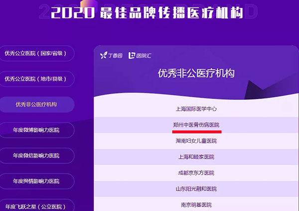 喜讯，我院入选主活动“2020年度最佳品牌传播医疗机构”优秀非公医疗机构榜单！
