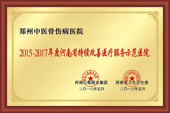 2015-2017年度河南省持续改善医疗服务示范医院
